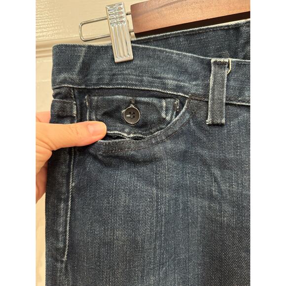 Rogan Slim Straight Leg Women's Sz 25 Low Rise Stretch Dark Wash Jeans 28x33 Y2K - Picture 4 of 11